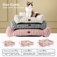 Cat Couch Bed with Fluffy Faux Rabbit Fur for Indoor Cats - Pink / Large: 36"L x 27"W x 10"Th - image 4