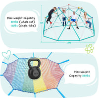Hapfan 10 ft climbing dome with multi-color cargo net hammock for kids - view 8