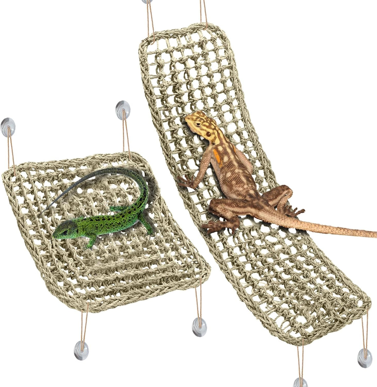 2Pcs Reptile Hammock for Bearded Dragon Climbing Bridge Tank