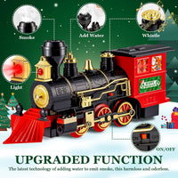 OleFun electric train set with steam locomotive, passenger, coal and freight cars on a circular trac - view 3