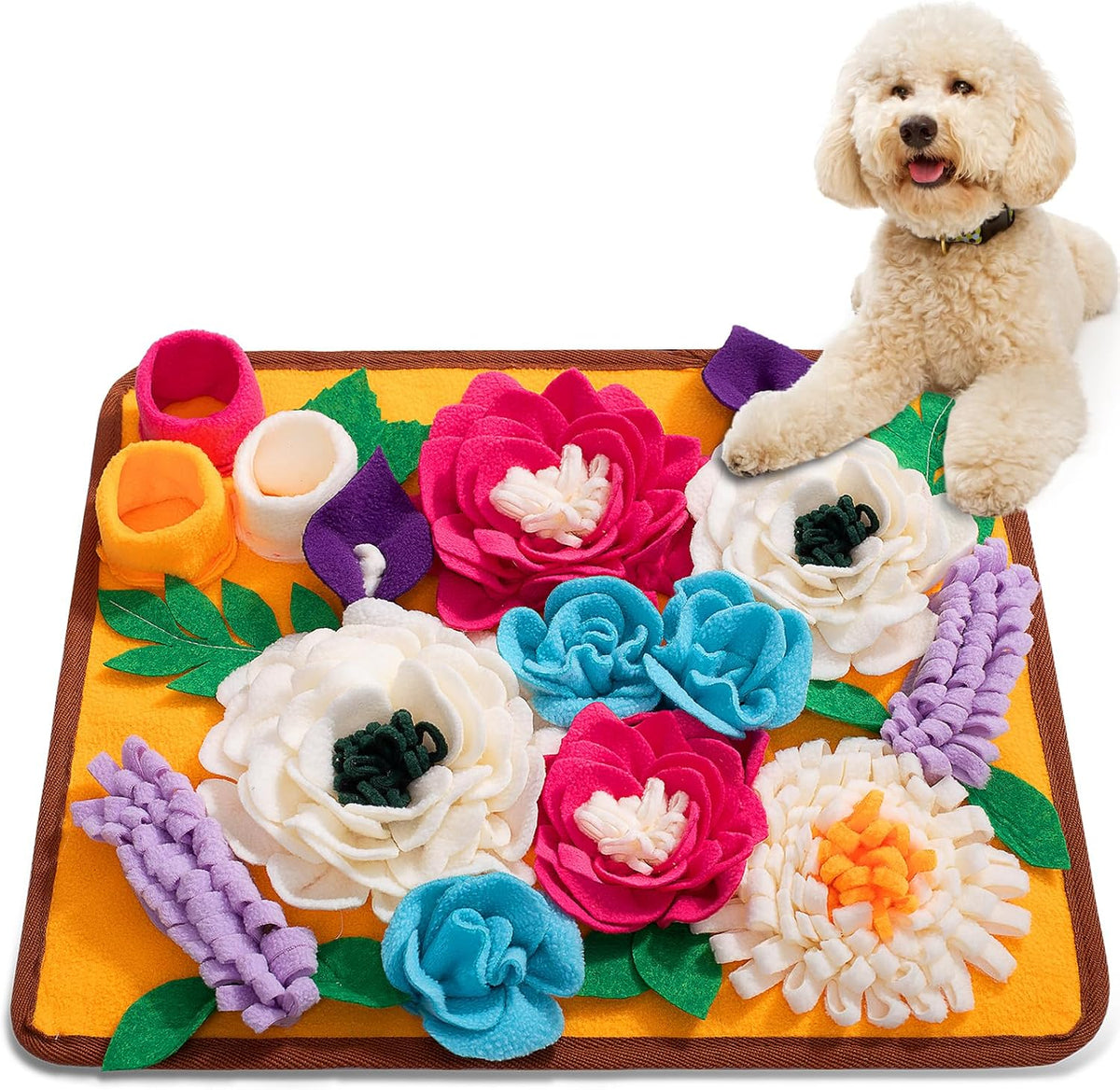 Snuffle Mat for Dogs Pet Treats Feeding Mat for Small/Medium Breed - Orange