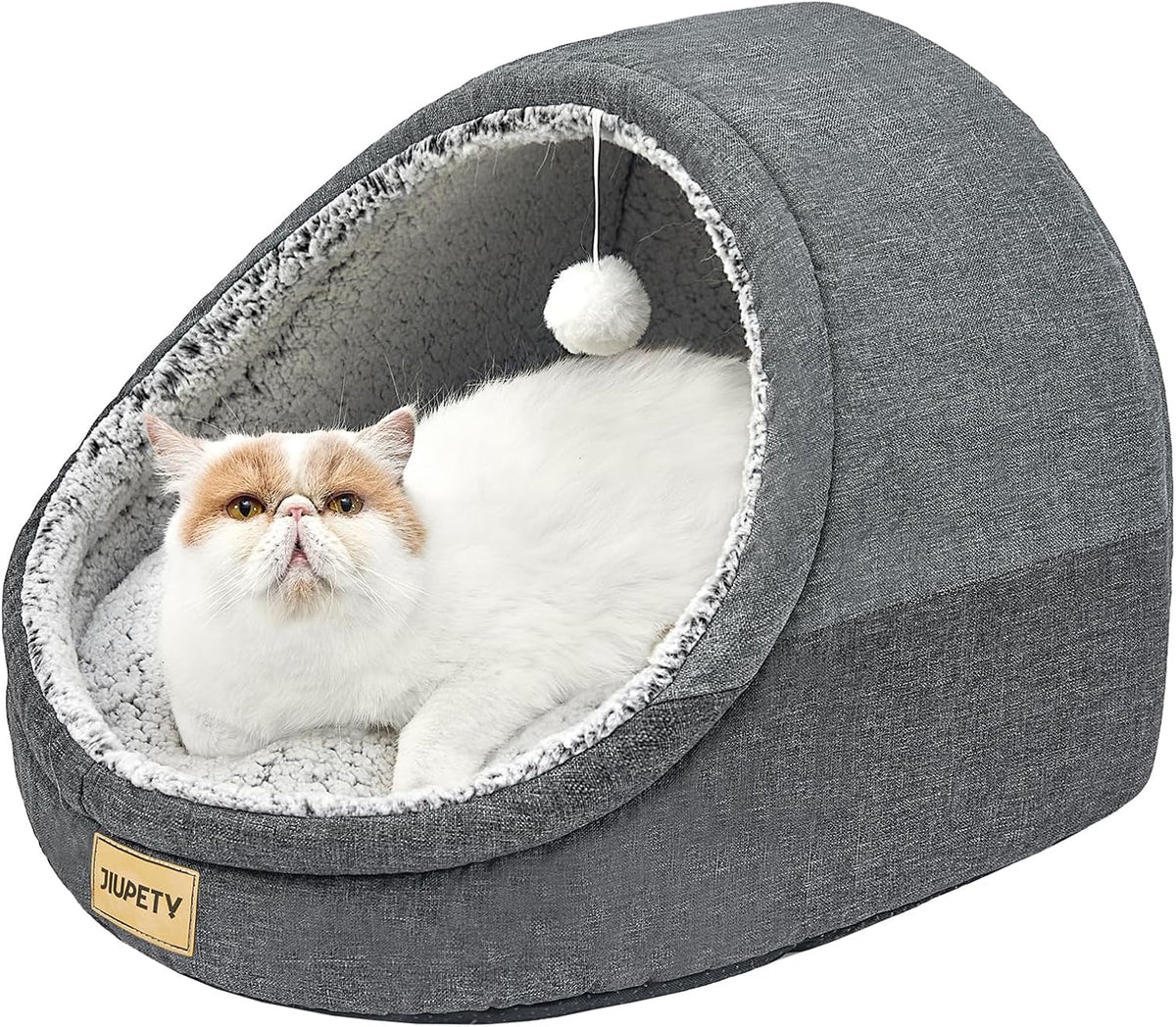 Cute Cat Beds for Indoor Cats, Cave Bed for Kittens - Large / Dark Gray