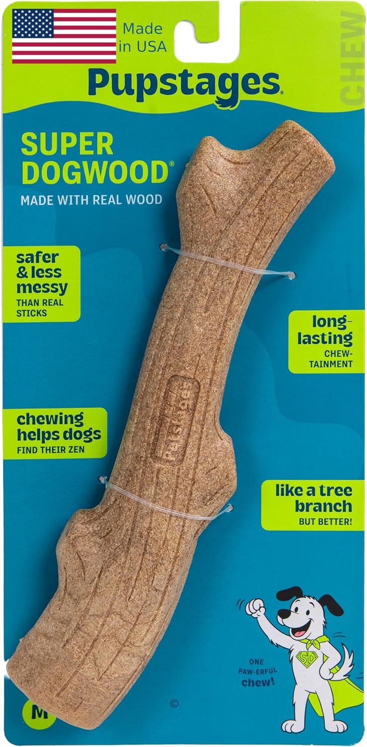 Super Dogwood Stick Dog Chew Toy, Made in USA, 11" - Medium (Pack of 1)