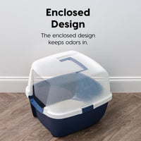 IRIS USA Large Front Door Cat Litter Box, Walk-in Entry - Jumbo Enclosed / Navy - image 4