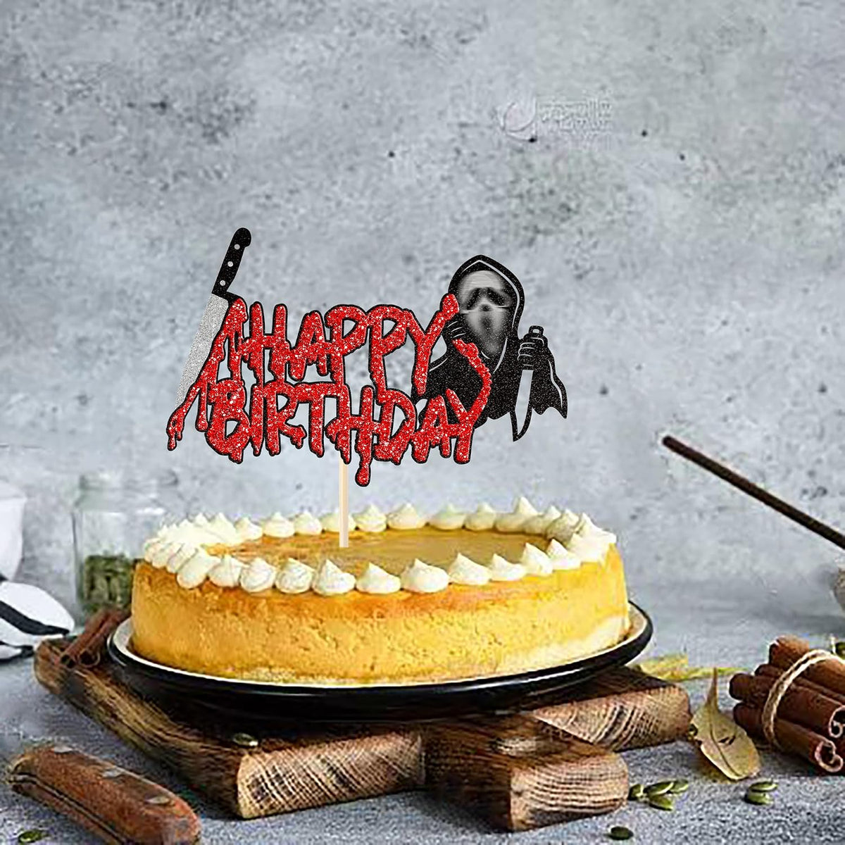 Rsstarxi 24 Have a Killer Birthday glitter horror cupcake toppers - view 22
