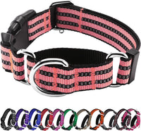 Martingale Collar for Dogs, Reflective Escape Proof, M - Cherry Pink / Medium