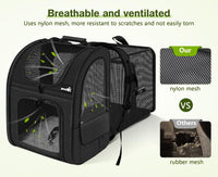 pecute Cat Backpack Expandable - Black / 12.6"L x 10.2"W x 16.5"H / Mesh Window - image 4