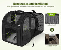 Pecute Cat Carrier Backpacks, Expandable Cat Backpack with Breathable Mesh, Pet Carrier Backpack for Cats Small Dogs Puppies Up to 18 Lbs, Dog Carrier Backpack Great for Travel Hiking Camping Outdoor
