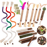 6 Pack Silvervine Sticks for Cat, Natural Catnip Toys – Essentials for Cats - 27 Pack