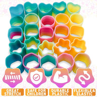 DIMROM mini spring toys in rainbow colors shaped like hearts, stars, circles, squares and hexagons - view 3