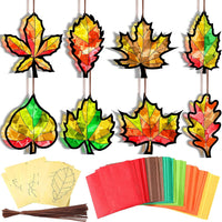 Eersida butterfly suncatcher craft kit with colorful tissue paper butterflies hanging in a window - view 2