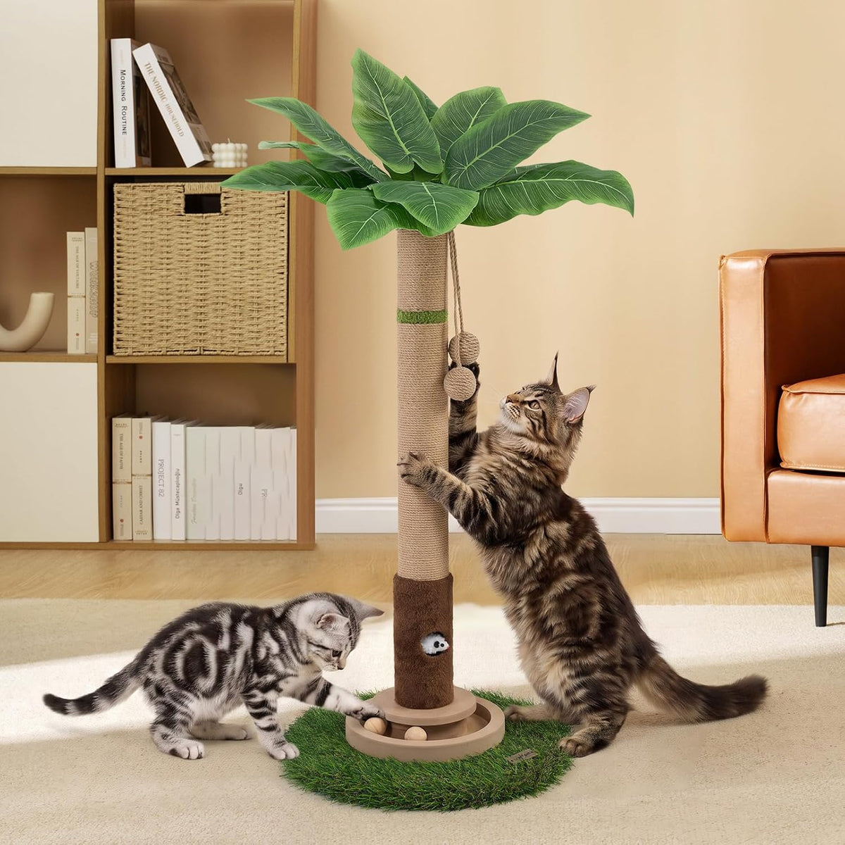 Tall Cat Scratching Post, Cat Toys - Green