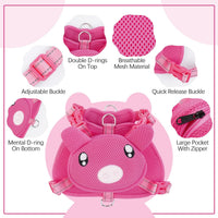 Dog Backpack Harness, No-Pull Dog Backpack with D-Ring, Frog, M - Pink Pig / Small - image 3