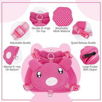 IDOMIK Dog Backpack Harness, No-Pull Dog Backpack with D-Ring for Small Medium Dogs, Cute Self Carrier Backpack for Dogs to Wear, Adjustable Dog Harness Backpack for Traveling Camping Hiking,Pig,M
