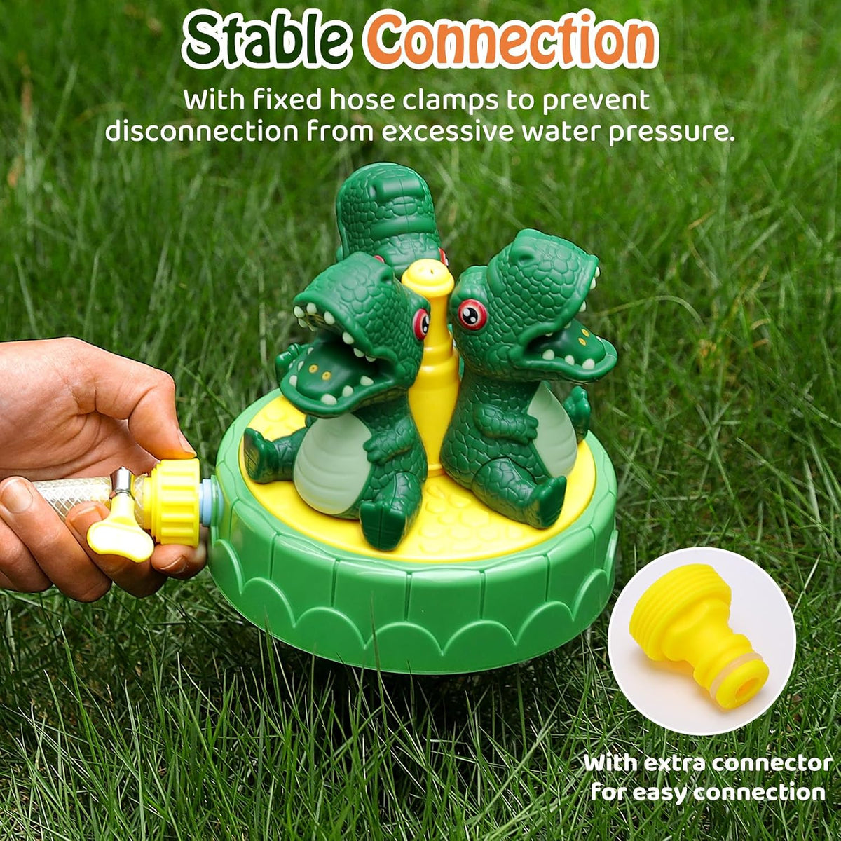 HeySplash kids whale sprinkler toy with 6 colorful wiggle tubes for a garden hose - view 7