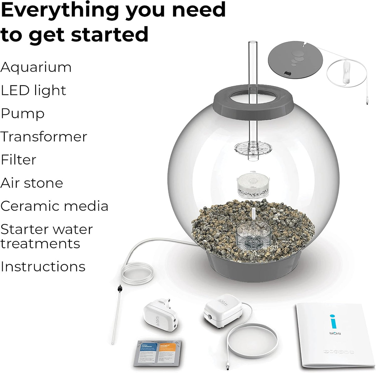 biOrb Classic 15 Acrylic 4-Gallon Aquarium with White LED Lights - LED Lighting / Silver / 16 Gallon - image 3