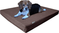 Extra Large Orthopedic Memory Foam Dog Bed for Large Dogs - 41.0"L x 27.0"W x 4.0"Th / Chocolate Brown