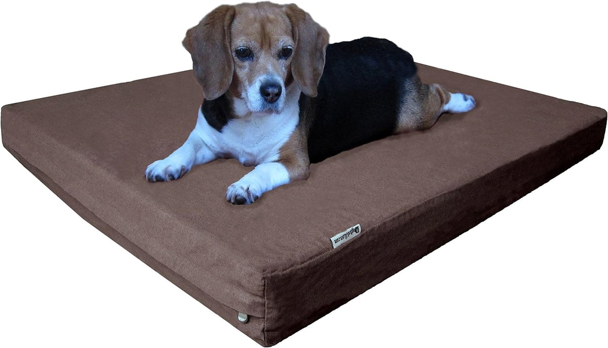 Extra Large Orthopedic Memory Foam Dog Bed for Large Dogs - 41.0"L x 27.0"W x 4.0"Th / Chocolate Brown