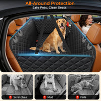 URPOWER Dog Car Seat Cover for Back Seat - Textured Black / Standard - 54" Length - image 3