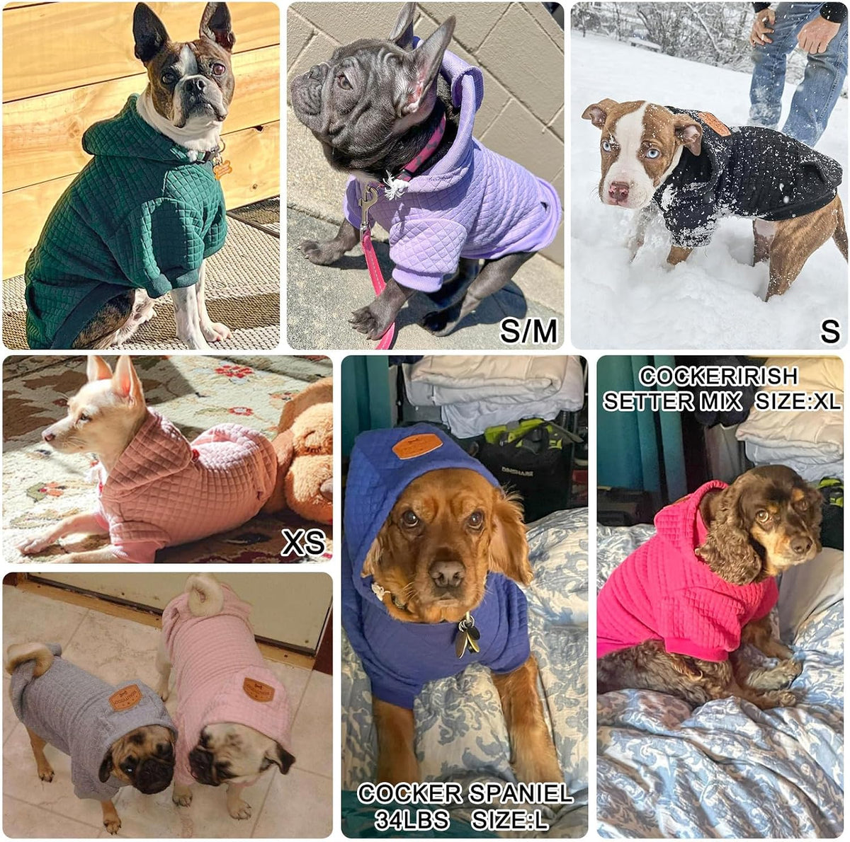 Small Dog Hoodie,Warm Winter Dog Sweater with Pocket & Leash Hole – Essentials for Dogs - Dark Green / 3XL (Back: 30",Chest: 37", Neck: 27") - image 3