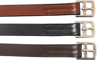 Exion Pre-Stretched Leather Stirrup Leathers for English Saddles | Premium Vegetable-Tanned Non-Stretch Stirrups for Jumping, Dressage & Schooling | 18-Hole Numbered Adjustment & SS Buckles