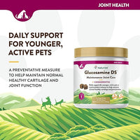 NaturVet Glucosamine DS Level 1 Maintenance, Joint Care Support Supplement for Dogs and Cats, Soft Chews, Made in The USA