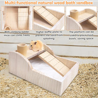 Extra Large Wood Hamster Sand Bath Box Small Animals Bathroom - Extra-large Wooden Bathtub - image 4