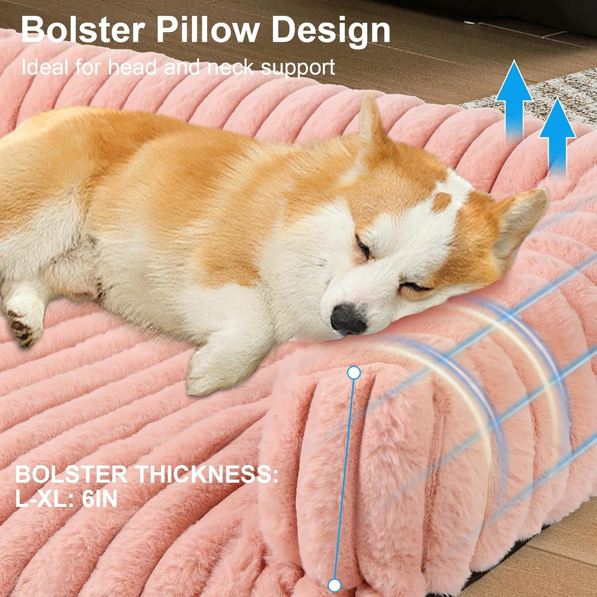 Luxurious Dog Couch Bed, Dog Couch Cover - Large(41*37*6 In) / Pink - image 2