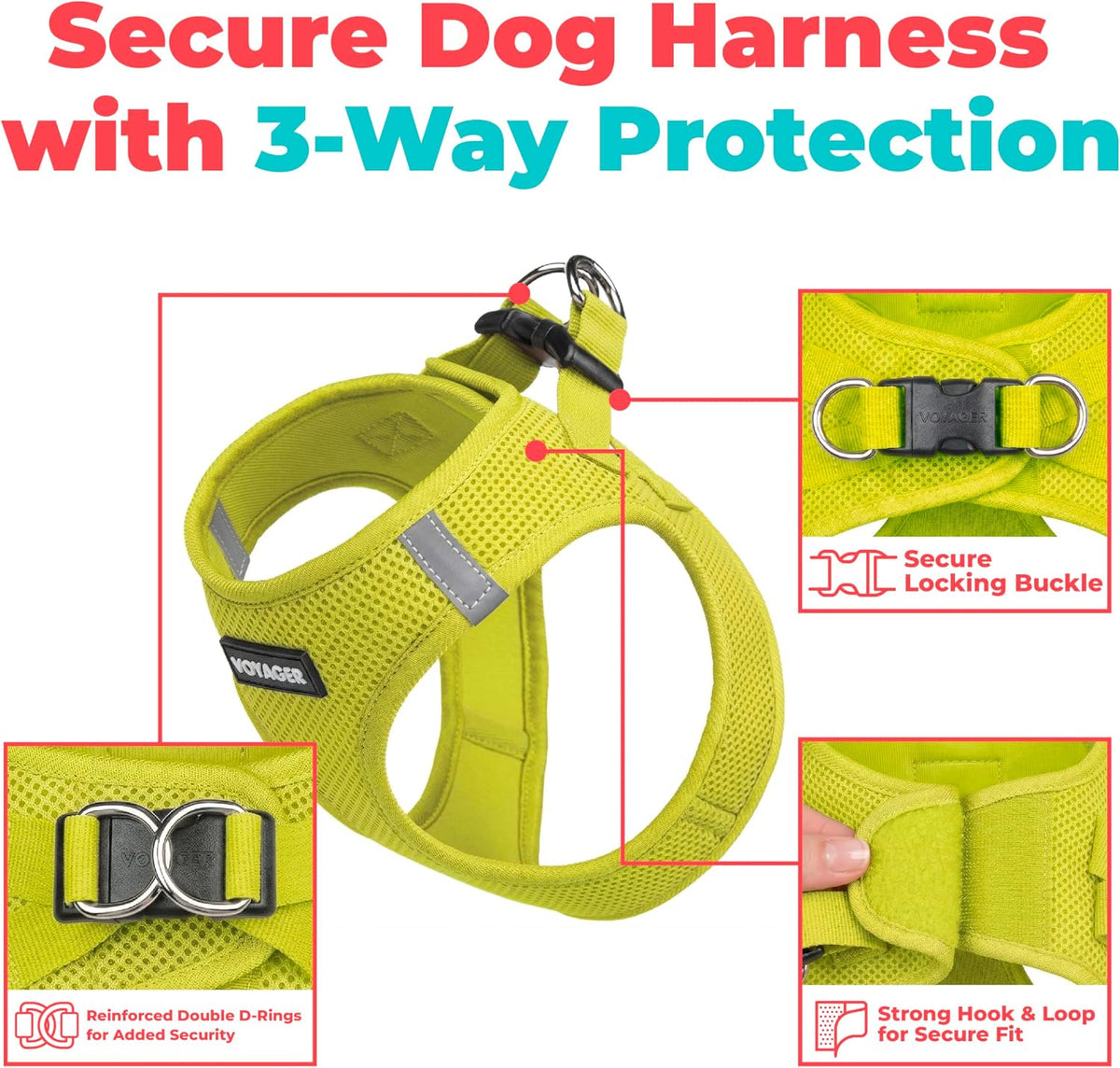 Voyager Step-in Air Dog Vest Harness - Lime Green / XXS (Chest: 12 - 13.5") - image 2