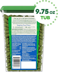 Greenies Feline Adult Dental Cat Treats, Tempting Tuna Flavor, 9.75 oz. Tub