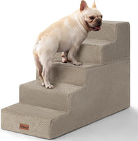 Dog Stairs for Small Dogs & Cats - Khaki / 5-Step 22.6" H