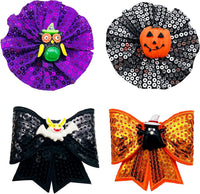 PET SHOW Holiday Dog Bowties Flowers for Small Dogs Slide on Collar – Essentials for Dogs - Halloween-4pcs