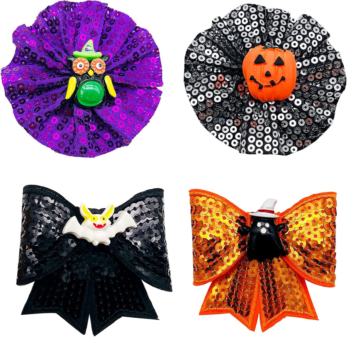 PET SHOW Holiday Dog Bowties Flowers for Small Dogs Slide on Collar – Essentials for Dogs - Halloween-4pcs