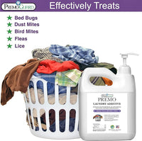 Premo Guard Bed Bug, Mite & Lice Laundry Detergent Additive 64 oz – Child & Pet Friendly – Stain & Odor Free – Best Natural Non-Toxin Treatment