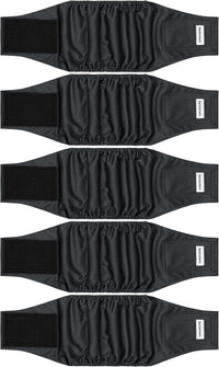 5 Pack Dog Diapers Male, High Absorbing Dog Wraps - Small / Black