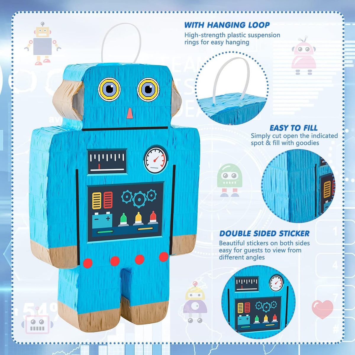Lewtemi Robot Piñatas Birthday Party Favor - Robot Style - image 3