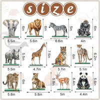 FYSUIMU woodland animal table centerpieces, 12 painted wooden signs standing in matching bases - view 6