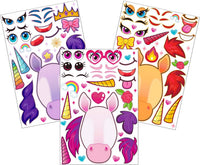 JOYIN 36 Sheets 9"x6" Make a face Stickers for Kids - Fun Unicorn - image 2