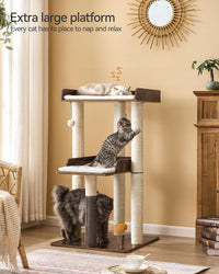 43.7" Modern Cat Tree for Large Cats, Quick One‑Person Assembly – Essentials for Cats - Rustic Brown / 23.6"L x 23.6"W x 43.7"H - image 3