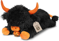 Wepop 5lbs Highland Cow Weighted Stuffed Animals 22in Giant Highland - Highland Cow-blackp