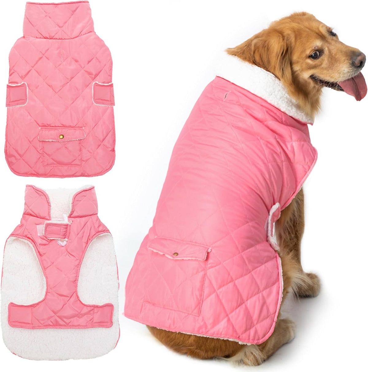 Dog Winter Coat for Cold Weather - Pink / XX-Large