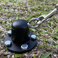 Dog Tie Out Stake Anchor, 360° Swivel Dog Tie Out Cable Runner for Yard Camping (Black)