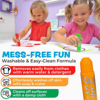 Kwik Stix solid tempera paint sticks, 12 pack in light blue, twist-up washable paint - view 10
