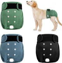 Reusable Dog Diapers Female Washable 3 Pack S Flowers for Heat – Essentials for Dogs - Light colored series / S(Newborn-11.5"Waist) / 3