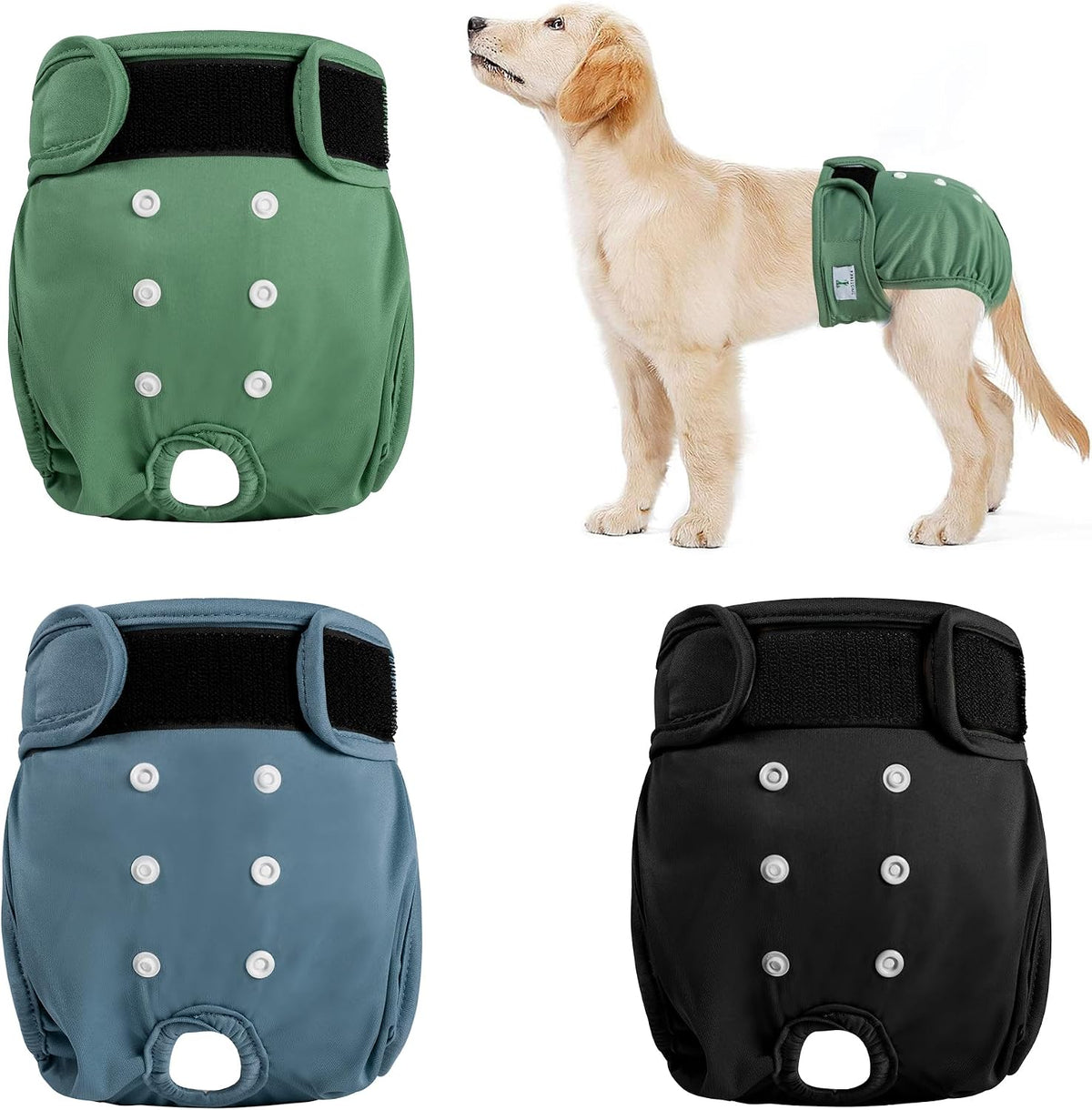 Reusable Dog Diapers Female Washable 3 Pack S Flowers for Heat – Essentials for Dogs - Light colored series / S(Newborn-11.5"Waist) / 3