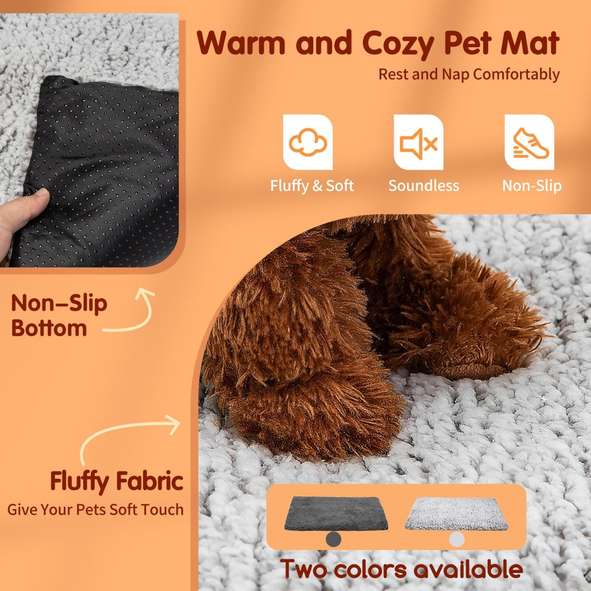 Nobleza Self Heating Pet Pad - 45.3"L x 27.5"W x 1.0"Th / Light Gray - image 3