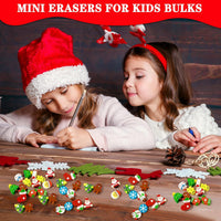 JUNEBRUSHS 150Pcs Fall Mini Erasers - Christmas Style - image 4