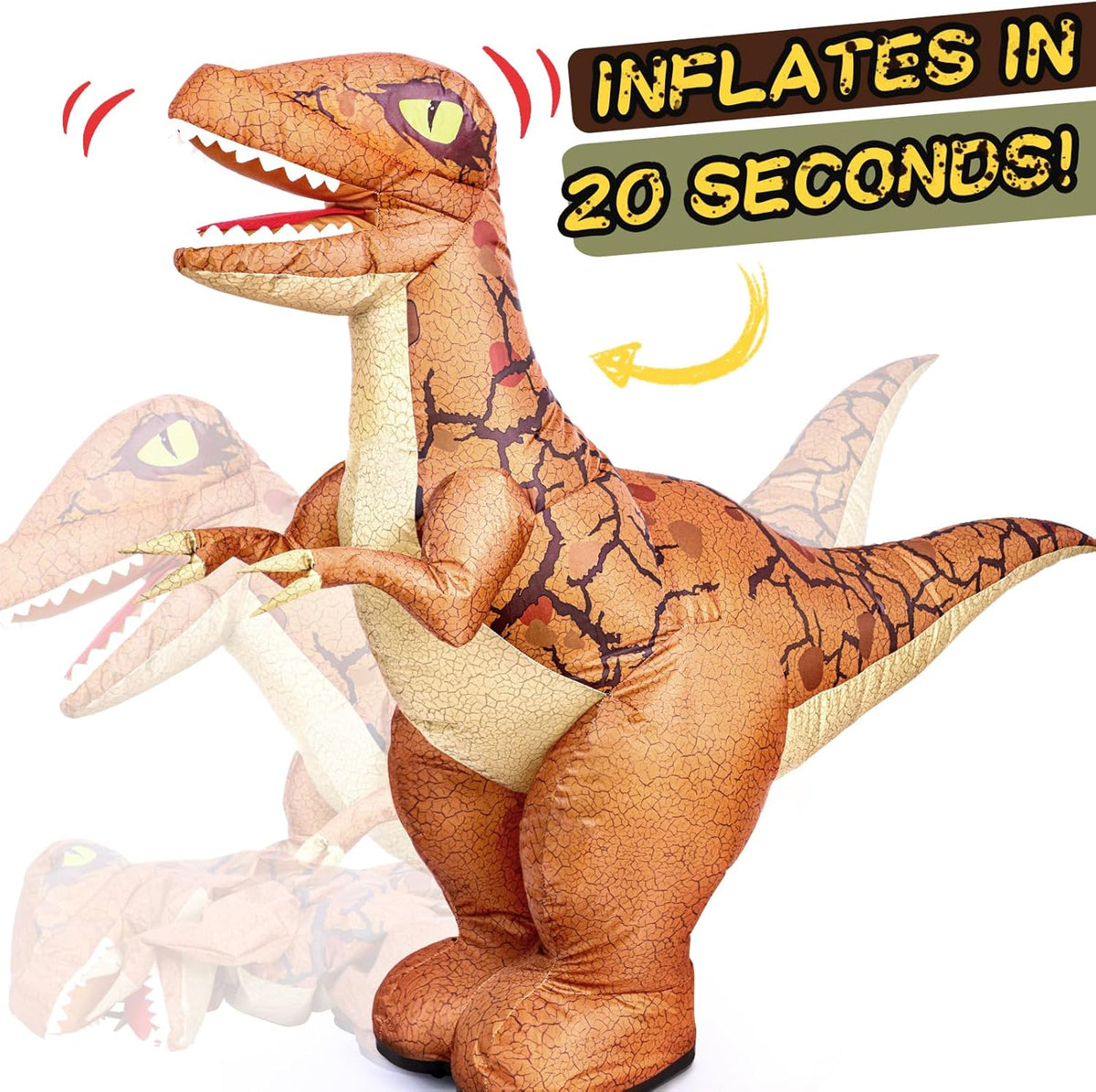 TOPMVP 2.4GHz remote control inflatable dinosaur toy about 35 inches tall - view 4