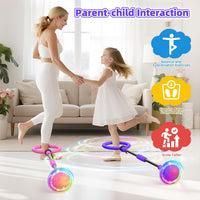 Aidabli purple ankle skip ball for kids with a light up flash wheel and padded ankle loop - view 5