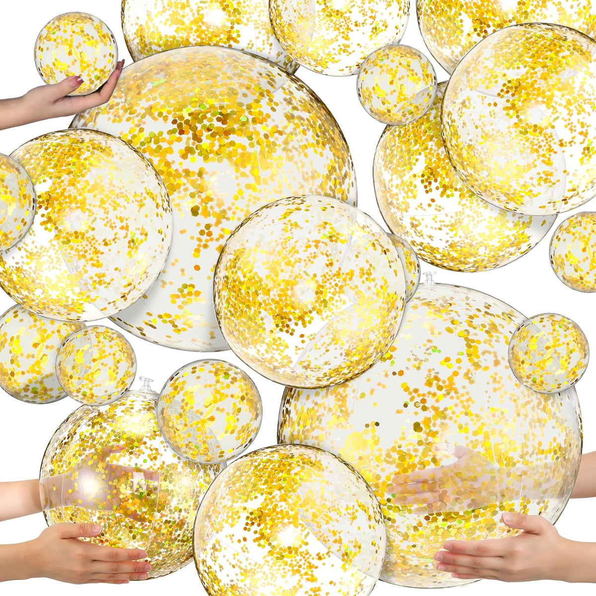 Sratte clear inflatable beach balls in 24, 16 and 5 inch sizes - view 4